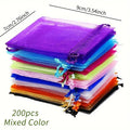 Organza Gift Bags 200pcs Drawstring Mesh Party Favor Bags Jewelry Pouches Wedding Christmas Candy Bags