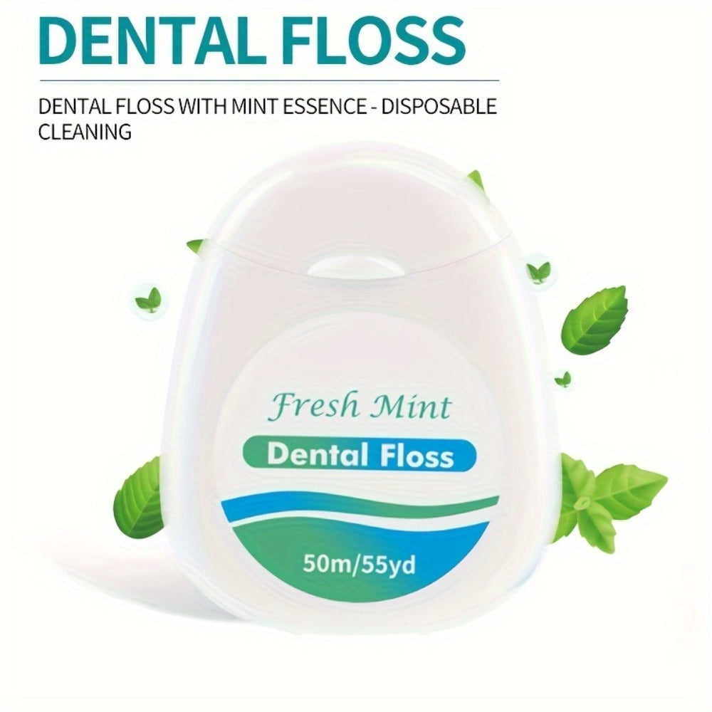 Dental Floss Picks 6pcs Mint Flavor - Plaque Remover Interdental Cleaner Oral Care Floss Sticks Fine Thread Teeth Cleaning Tool Intertooth Flossers