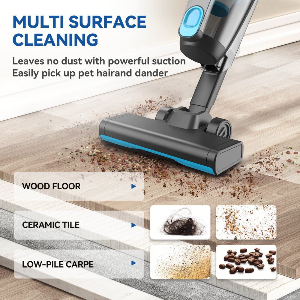 Cordless Stick Vacuum 30KPa 600W Motor 68oz Bagless Upright Lightweight Vacuum Cleaner for House Car Hard Floor Carpet Pet Hair Multi-Color
