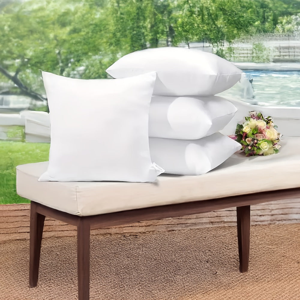 Throw Pillow Inserts 4 Pack Fluffy Square Pillow Stuffers with Zipper Plump White Cushion Inserts for Sofa Couch Bed Decorative Pillow Filler Machine Washable Multiple Sizes 14 16 18 20 22 Inch