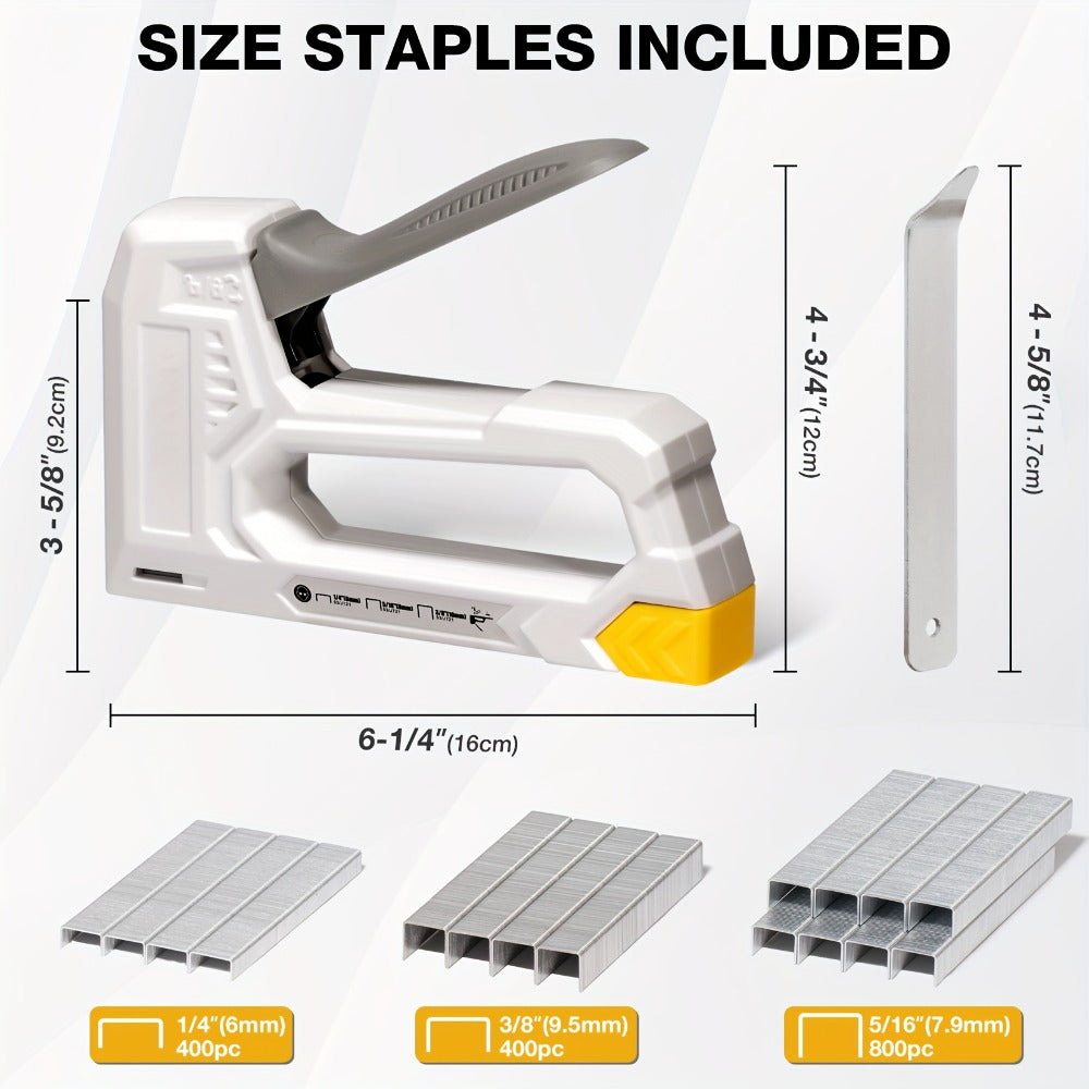 Staple Gun with Staples 1600pcs, Light Duty Upholstery Staple Gun Kit with JT21 Staples 1/4 5/16 3/8 inch & Staple Remover, Manual Fabric Stapler for Wood, Crafts, DIY, Home Decoration