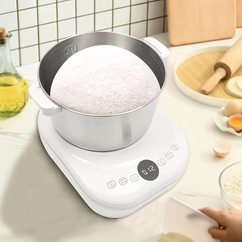 Electric Dough Maker 7Qt with Fermentation Function - 250W Dough Kneading Machine, 304 Stainless Steel Bowl, Microcomputer Timer, Constant Temperature Ferment, for Bread Pizza Pasta Dumplings, Red/White