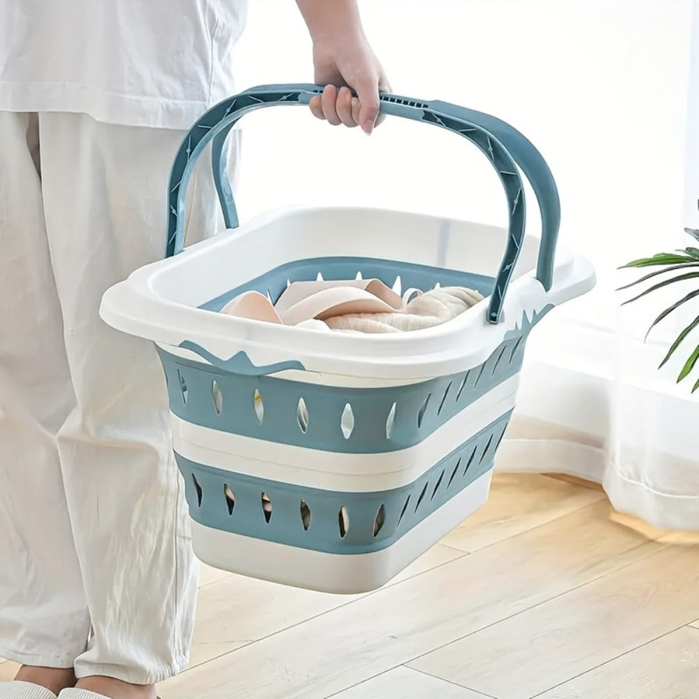 Large Folding Laundry Basket Wall Hanging ¨C Plastic Collapsible Clothes Storage Basket for Bathroom, Bedroom & Household Use ¨C Space-Saving Wall-Mounted Hamper, Thoughtful Gift