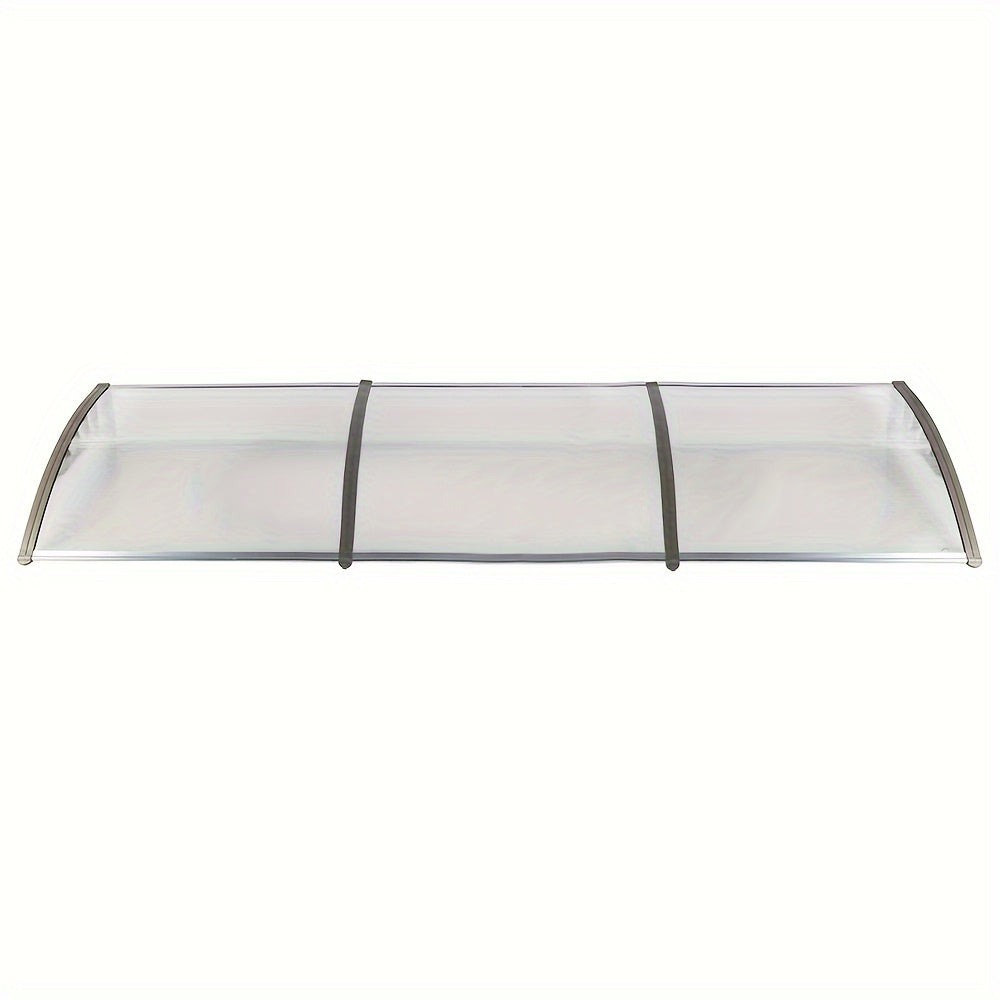 Door Window Awning Canopy 120x38 Inch Polycarbonate Rain Sun UV Snow Shield with Aluminum Bracket Easy Install Outdoor Porch Patio Entrance Shelter
