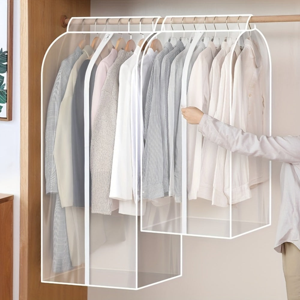Clear Hanging Garment Bag PVC Zipper Dustproof Closet Organizer for Coats Suits Dresses - Transparent Wardrobe Protector Storage Cover Multiple Sizes