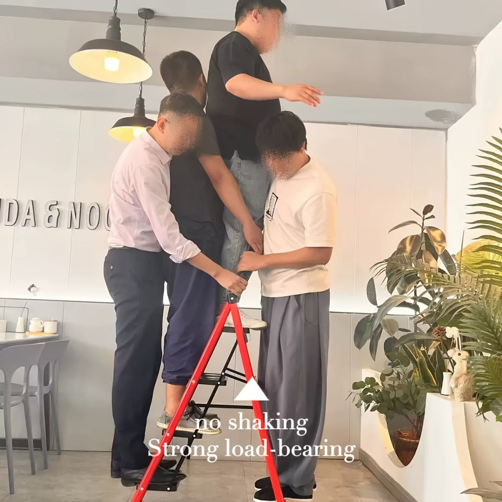 Portable Folding Step Ladder 3/4/5-Step, 500 lbs Weight Capacity, Heavy Duty Non-Slip Plastic Step Stool Ladder, Lightweight Foldable Ladder for Household, Kitchen, Office & Industrial Use