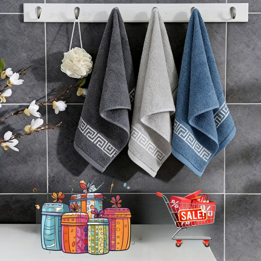 Bath Towel Set of 3 Microfiber Quick Dry 400 GSM Soft Absorbent Bathroom Towels Coastal Pattern Spa Gym Home ¡ª Luxury 3-Pack for Adults