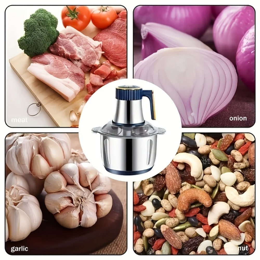 Electric Meat Grinder 5L 5-Speed ¨C Large Capacity Stainless Steel Food Processor, Blender & Filling Machine for Meat, Garlic, Chili & More