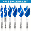 Impact Drill Bit Set 6-Piece Woodworking ¨C 1/2¡± to 1¡± Interchangeable Screwdriver Bits, 4-Inch Length with Storage Box, Multi-Size Spade Bit Kit for Wood Drilling & DIY Projects