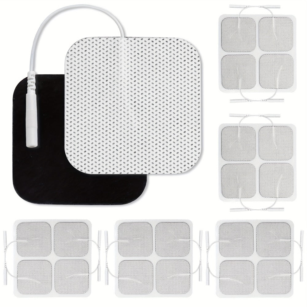 TENS EMS Electrode Pads 40-Pack, 2x2 Inch Reusable Self-Adhesive Replacement Electrode Patches with 2.0mm Pin Connector, Compatible with All TENS EMS Devices, Skin-Friendly Electrotherapy Pads