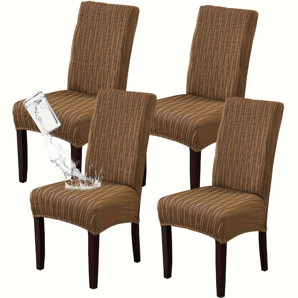 Dining Chair Covers Stretch Slipcovers Set of 4 or 6, Stain Resistant Removable Washable Chair Protector for Home Kitchen Restaurant Wedding, Spandex Jacquard Fabric, 7 Colors Available