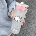 Hello Kitty Water Bottle with Straw 30 Oz ¨C Large Capacity Cartoon Tumbler for Women & Girls ¨C Portable Outdoor Sports Cup with Bow & Sticker ¨C Cute Kawaii Plastic Drinkware Gift