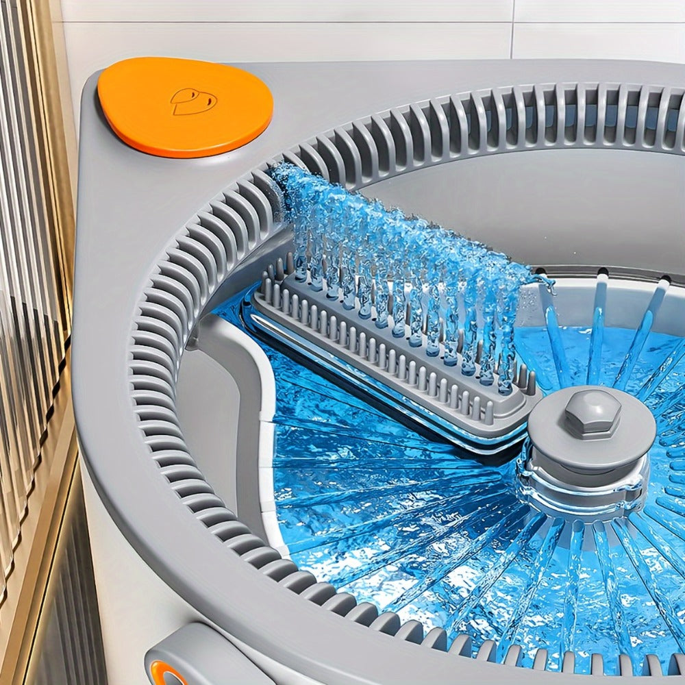 Spin Mop and Bucket Set with Wringer, Joybos Hands-Free Self-Wringing Rotating Floor Mop, Sewage Separation Design, 3 Mop Head Types, Dry & Wet Use for Home, Kitchen & Bathroom Floor Cleaning