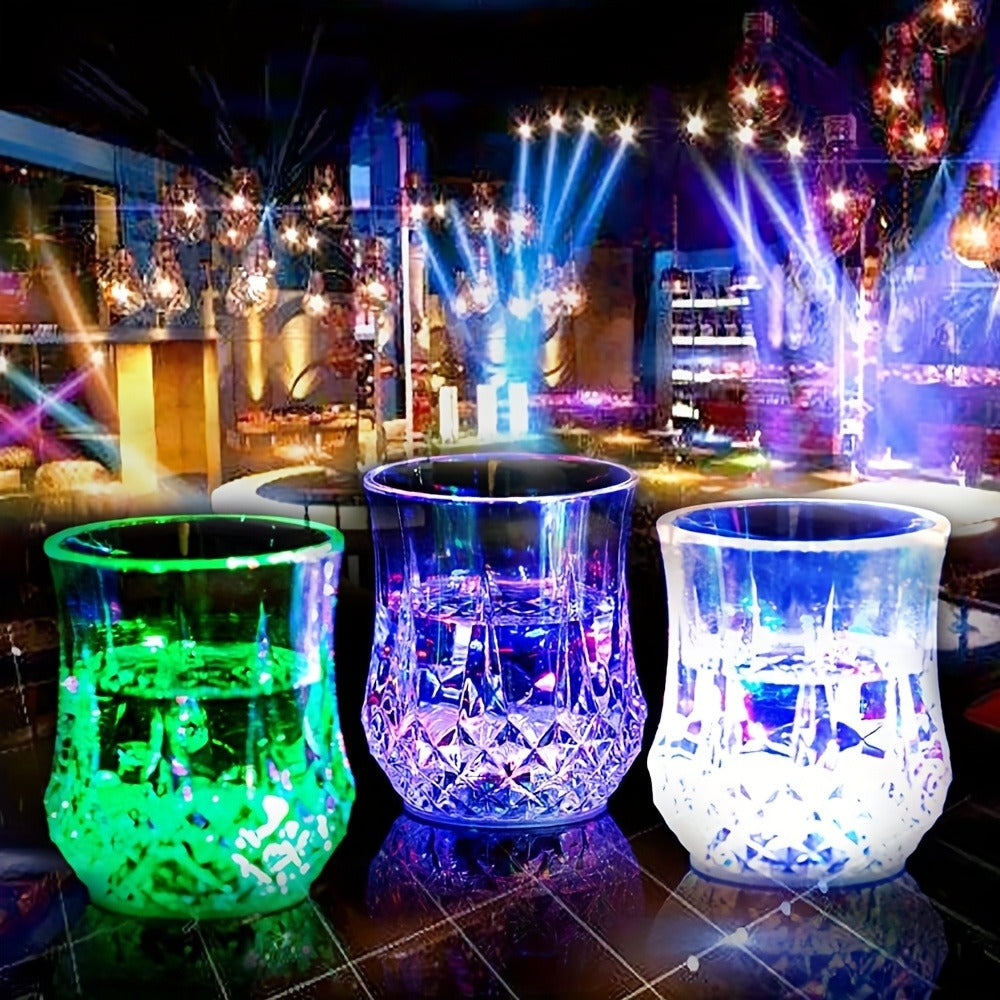 Light Up Cups 12 Pack ¨C LED Luminous Sensor Glasses That Glow When Liquid Is Poured ¨C 7-Color Gradient Flash Crystal Tumbler for Bar, KTV & Party ¨C 6.76 Oz Cool Novelty Drinkware Gift