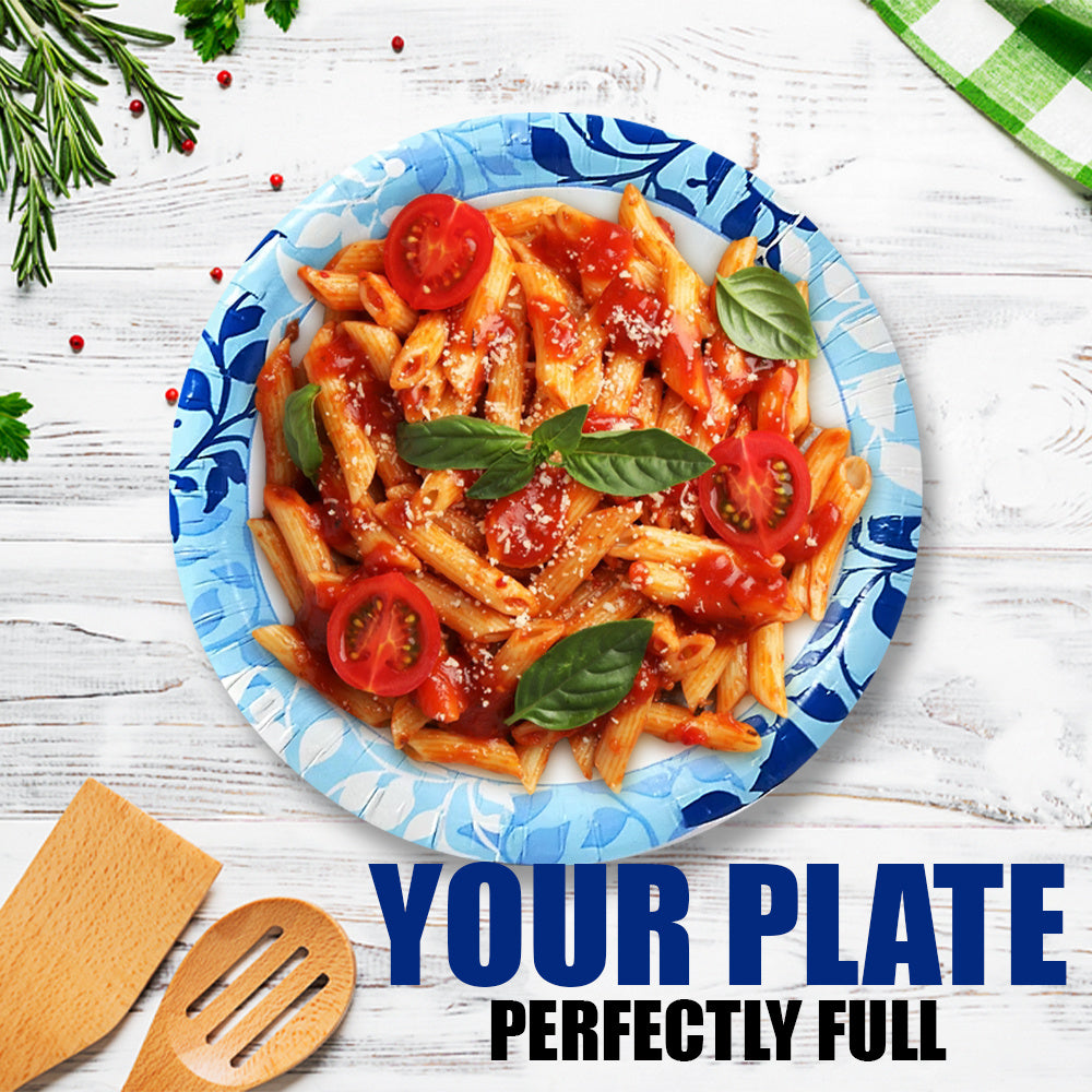 Paper Plates 10 Inch Heavy Duty Botanical Leaf Design Soak Proof Microwave Safe Disposable Dinner Plates for Party BBQ Holiday Everyday Use 50 100 204 Count