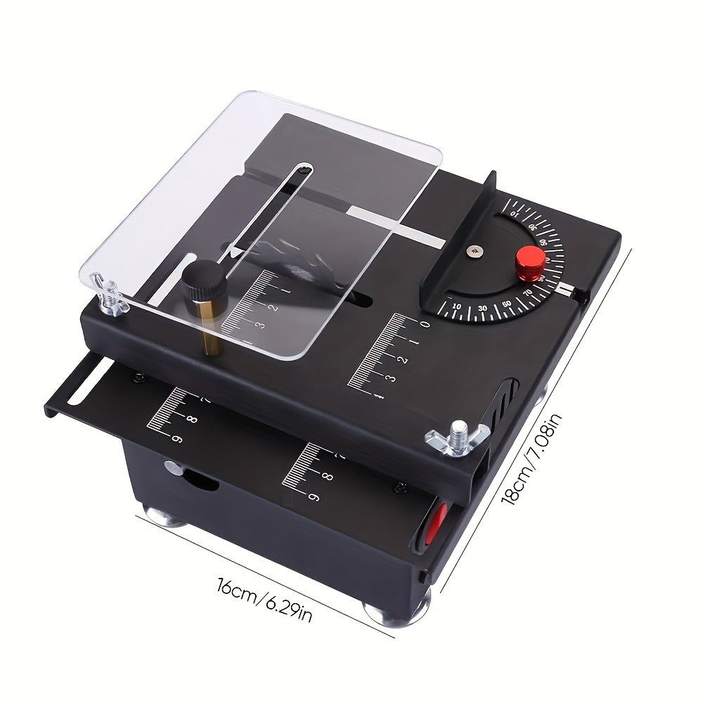 Mini Table Saw Multi-Function Portable DIY Machine, Sanding Engraving Drilling All-in-One Woodworking Tool, 7-Speed Adjustment, Precision Handmade Crafts, Great Gift for Dad, Husband & Men