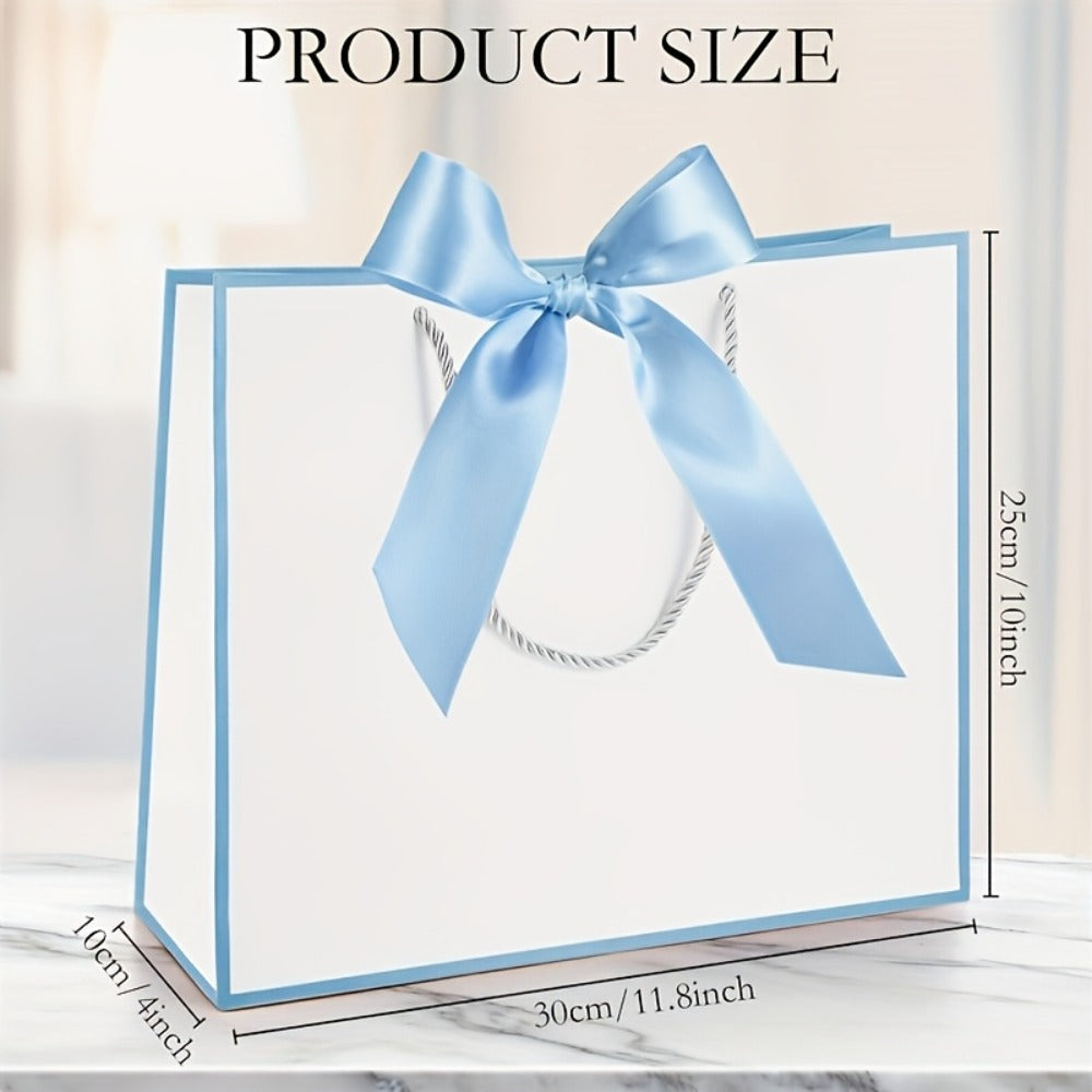Gift Bags with Handles for Party Favors - Butterfly Ribbon Thank You Bags Wedding Baby Shower Birthday Bridesmaid Housewarming Autumn Celebration Elegant Packaging 12 24 36pcs