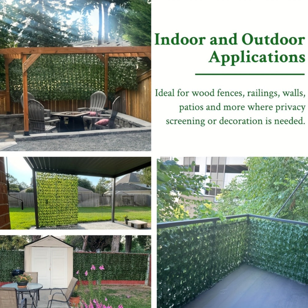 Artificial Ivy Privacy Fence Screen ¨C UV-Resistant Faux Ivy Hedge Panel for Outdoor Patio, Garden, Balcony & Fence Cover | Realistic Greenery Wall Decor | Multiple Sizes Available