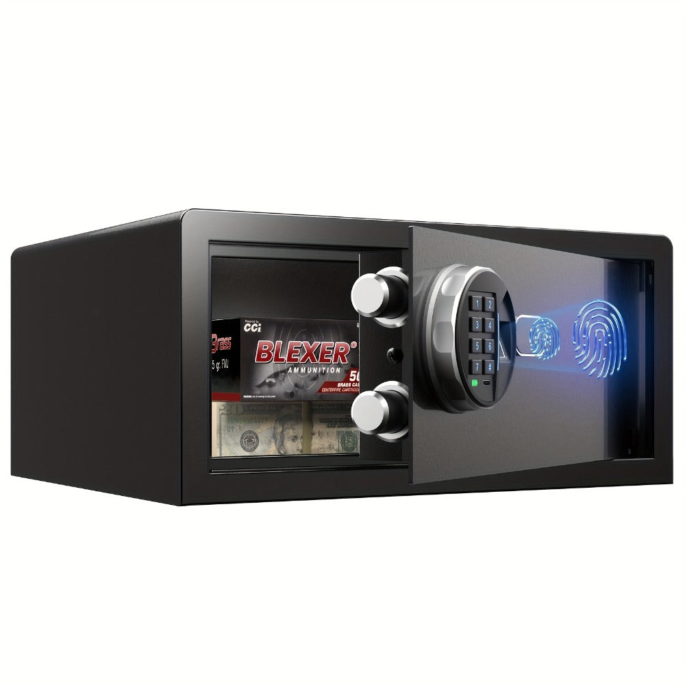 Fingerprint Safe Box with Password and Key Lock 0.3 0.8 1.13 1.71 Cu Ft Home Security Safe for Money Documents Passports Jewelry Bedroom Office Bedside Electronic Combination Lock Steel Safe