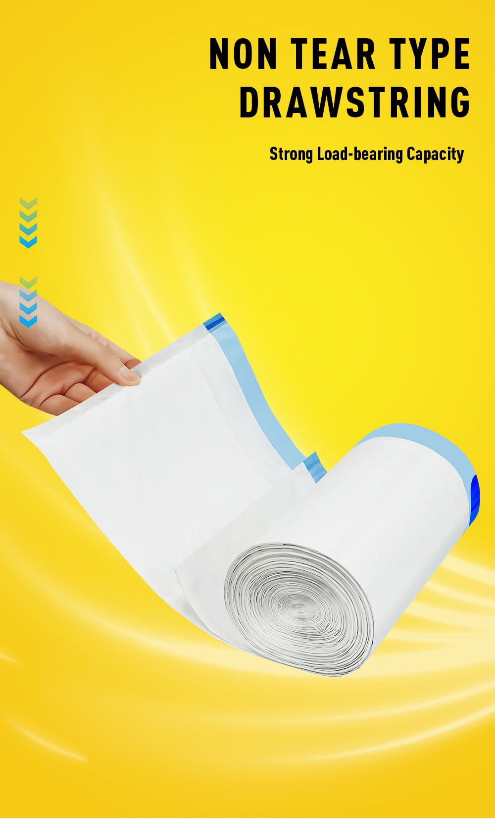 Drawstring Trash Bags 13 Gallon, 150 Count (3 Rolls) Tall Kitchen Garbage Bags with Odor Eliminator Technology, Lemon Mint Scent, Puncture & Tear Resistant, Easy-Tie Drawstring, Fits 13 Gal Trash Cans