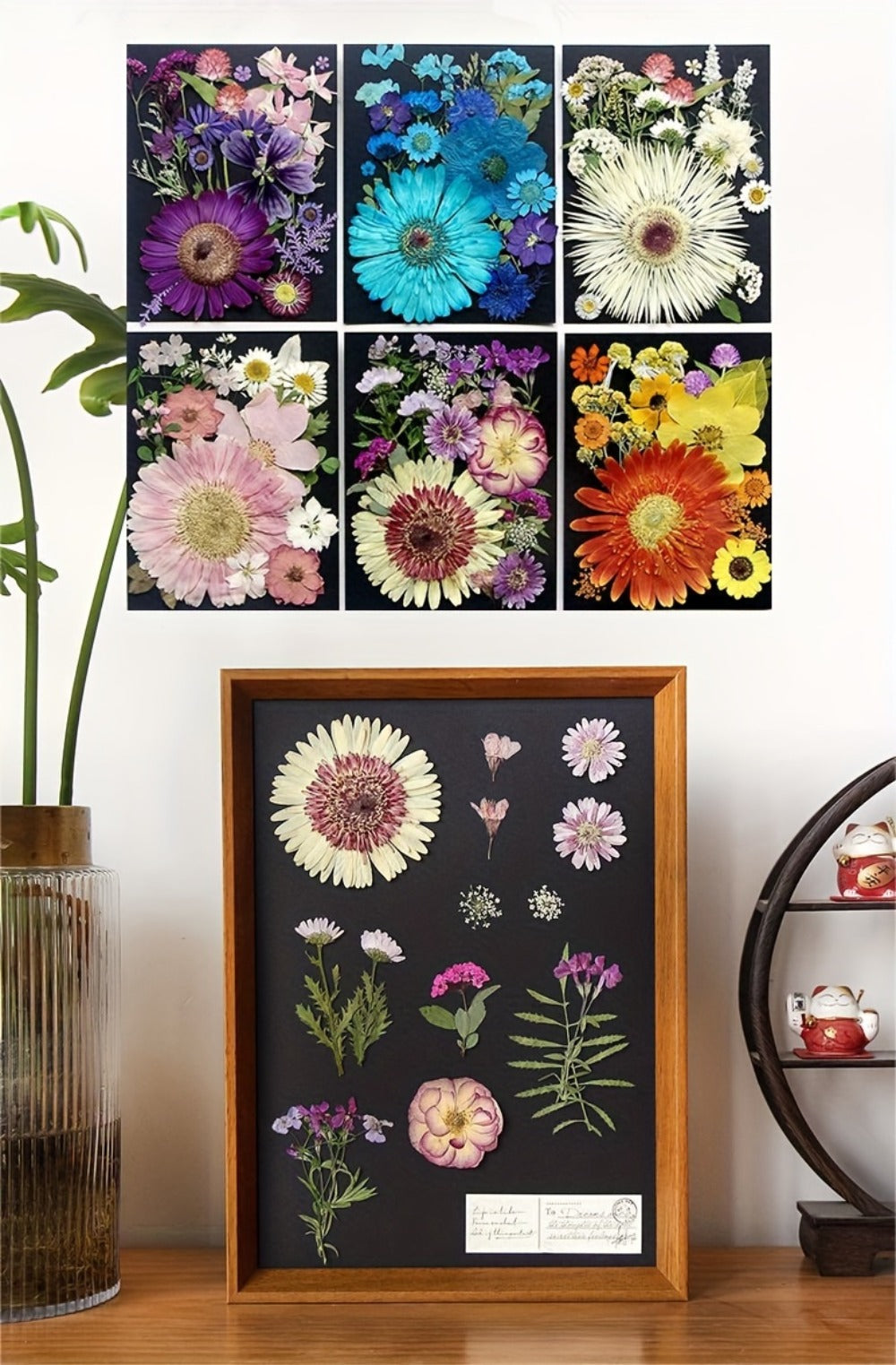 Dried Pressed Flowers for Resin 60pcs Real Pressed Flowers Dry Leaves Bulk Natural Herbs Kit for Scrapbooking DIY Art Crafts, Epoxy Resin Jewelry Molds, Candle Soap Making Nail Decor