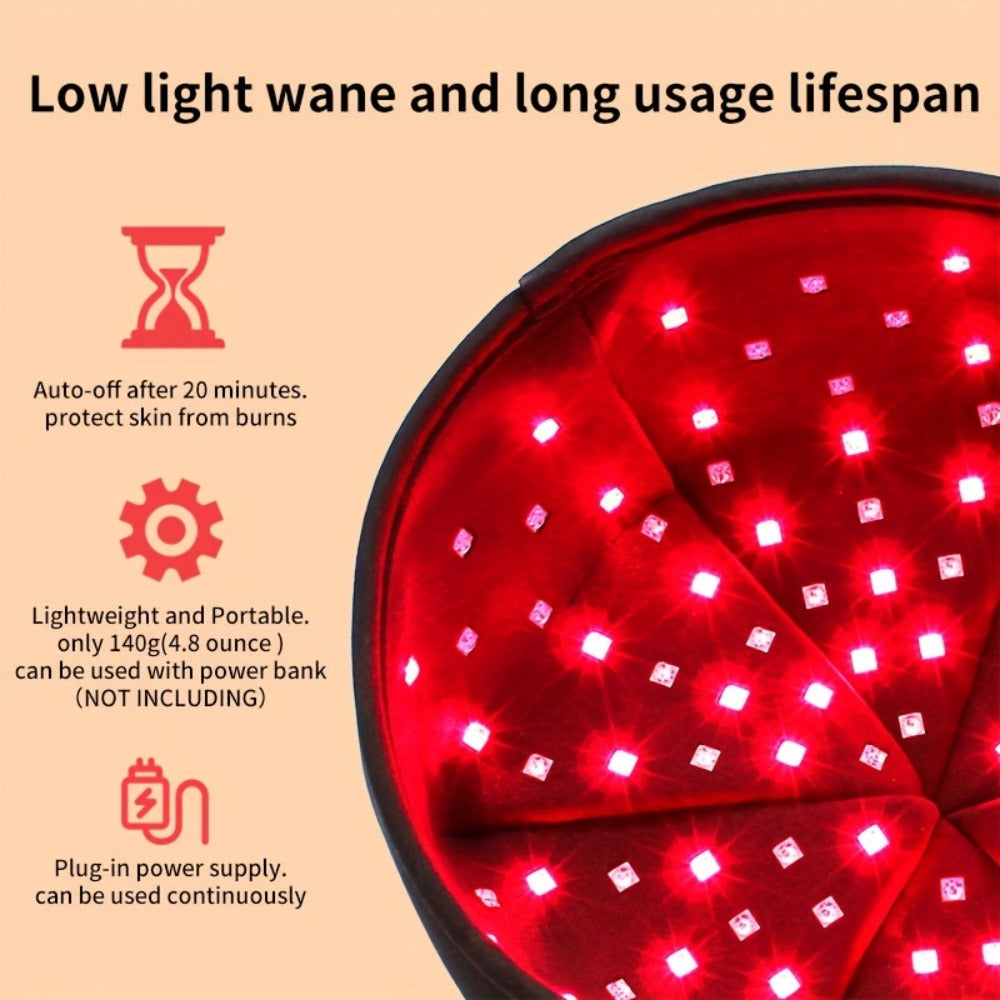 Red Light Therapy Cap for Hair Growth & Scalp Care ¨C 120 LEDs, 630nm Red Light & 820nm Near Infrared, Wearable LED Hair Therapy Helmet, Father's Day Gift for Men & Women, Black & Gray