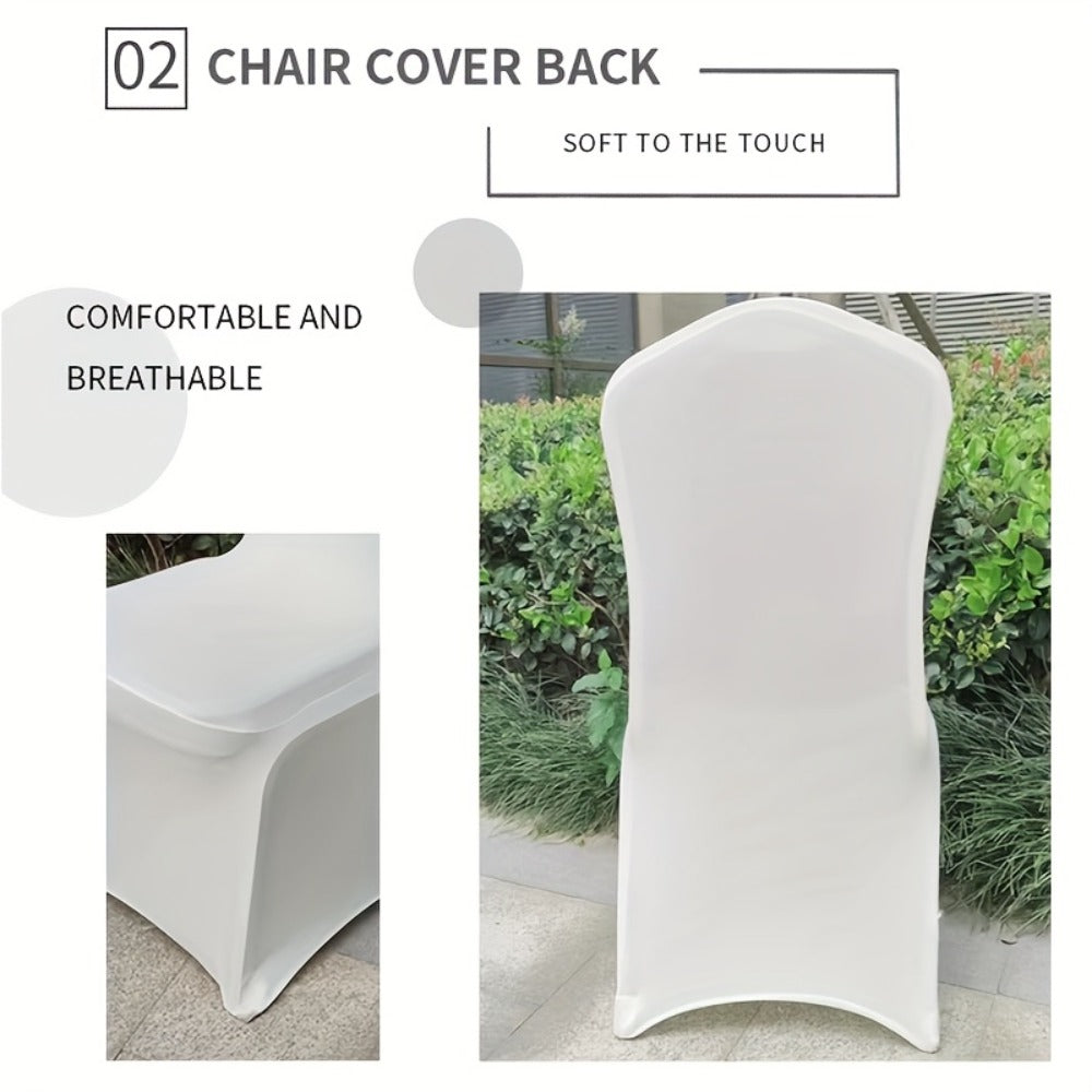 Spandex Chair Covers Bulk, Elastic Stretch Universal Fit Banquet Chair Protectors ¡ª Machine Washable Wedding Chair Covers for Weddings, Parties, Banquets & Events | Black & White | 30-150 Pack