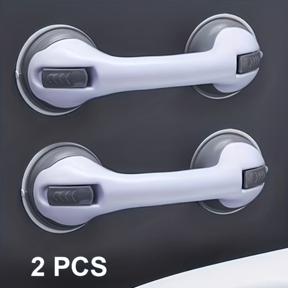 Grab Bars for Bathroom 2pcs Suction Cup No Drill Shower Handle for Elderly Adjustable Height Non-Slip Safety Rail Toilet Fall Prevention Handrail Easy Install