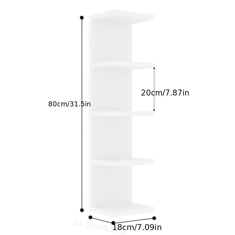 5-Tier Floating Wall Shelf Wall-Mounted Storage Rack 31.5¡± - Space Saving Display Shelves for Bedroom Living Room Oak Finish Easy Install Thickened Suspended Wall Organizer
