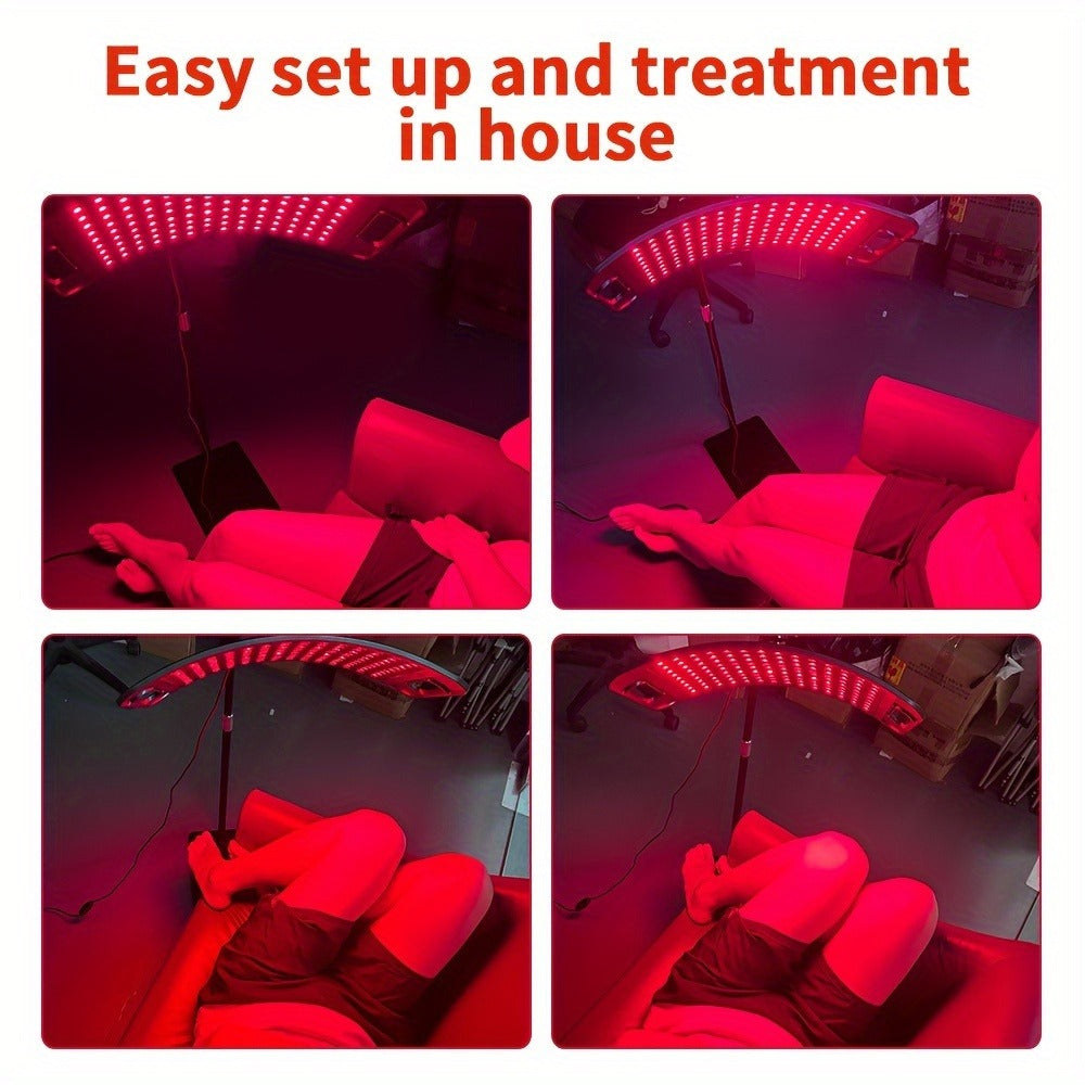 Red Light Therapy Lamp 660nm & 850nm Near Infrared Light Therapy Device with Stand LED Panel for Face Body Skin Rejuvenation Pain Relief Muscle Recovery