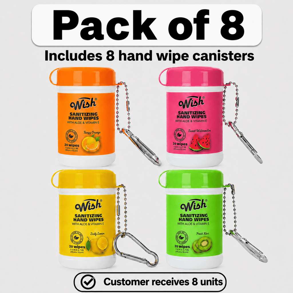 Disposable Hand Wipes Assorted Packs - Portable Travel Size Hand Cleaning Wipes for Everyday Use | Compact Scented Wipes for Purse, Bag, Office, Home & Outdoor | Available in 1, 2, 3, 4, 6 & 8 Packs