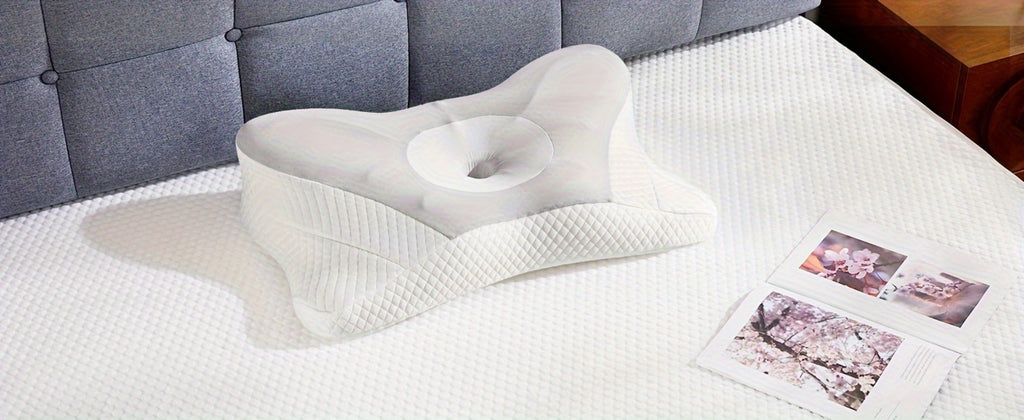 Memory Foam Cervical Pillow Ergonomic Contour Neck Support Orthopedic Bed Pillow for Side Back Stomach Sleepers with Cooling Pillowcase Queen King