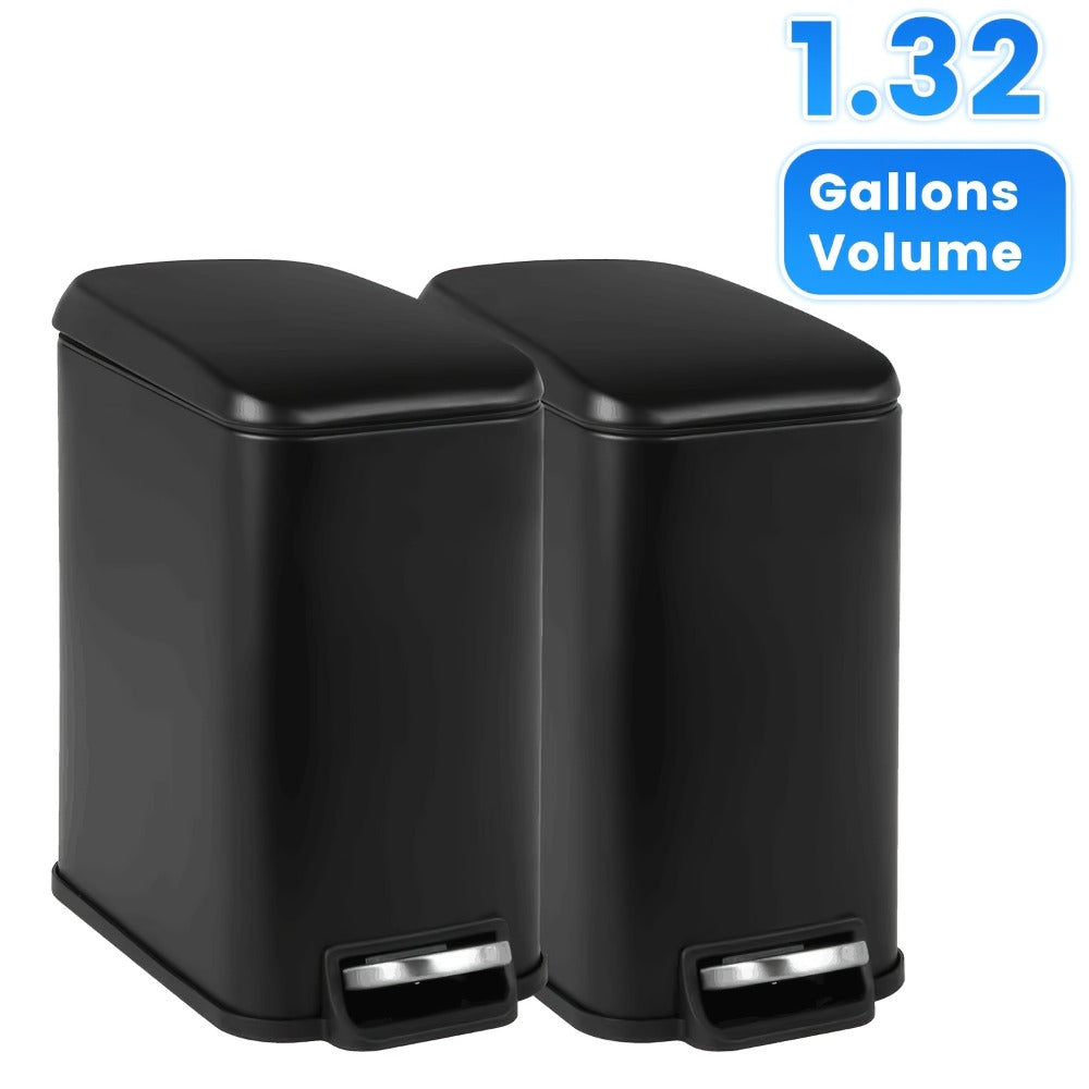 Stainless Steel Trash Can with Pedal & Removable Inner Bucket Fingerprint-Proof Kitchen Garbage Can with Hinged Lid ¨C 5L / 30L / 50L / 13 Gallon for Kitchen, Home & Office