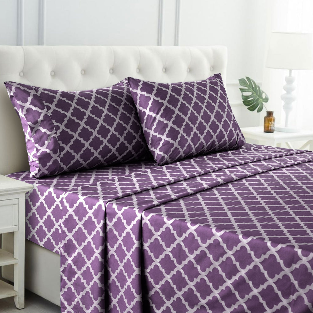 Brushed Polyester Bed Sheet Set 4 Piece 100% Polyester Soft Cooling Deep Pocket 16 Inch Wrinkle Fade Shrink Resistant Machine Washable Twin Full Queen King Cal King 8 Colors