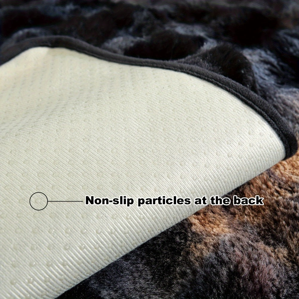 Plush Sofa Cover Faux Lamb Thick Fluffy Couch Slipcover Pet Friendly Machine Washable Gradient Color Polyester Furniture Protector for Armchair Single Double Triple Sofa Living Room Home Decor