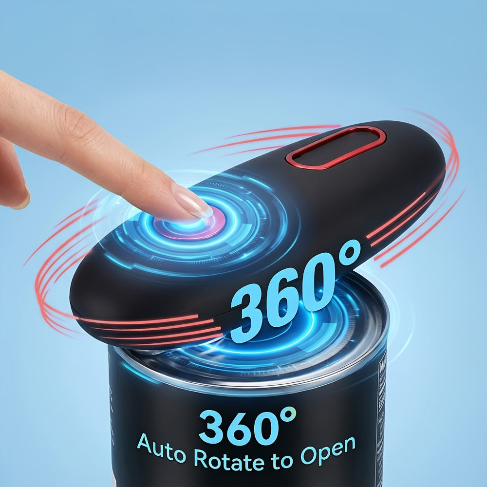 Electric Can Opener Automatic One Touch - Battery Powered Hands-Free Smooth Edge Safe Opener for Seniors Arthritis Weak Hands, Portable Kitchen Gadget for Home Camping RV, Great Gift Idea