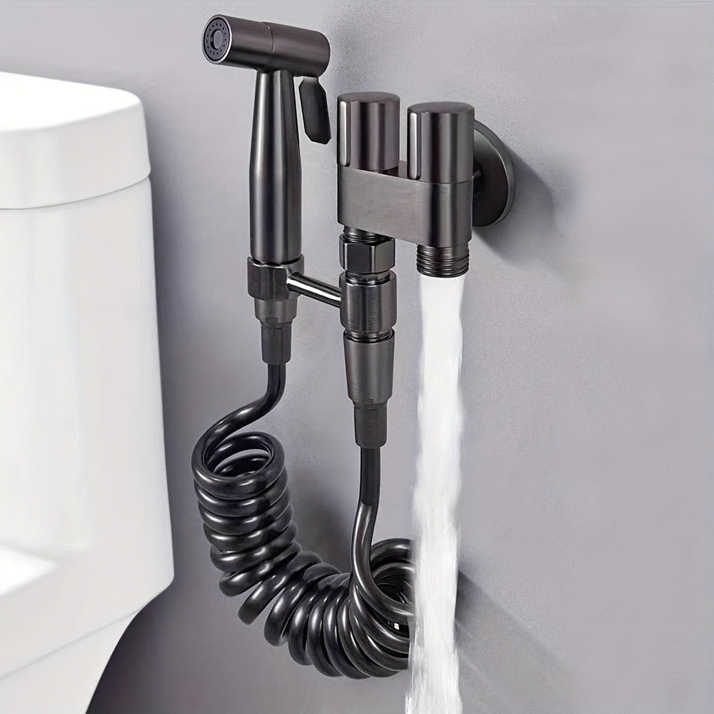 Handheld Bidet Sprayer Kit 6-Piece Wall Mounted Toilet Sprayer Set with Hose & Holder - Adjustable Pressure, Self-Cleaning Personal Hygiene Sprayer for Bathroom, Pet Shower & Toilet Cleaning