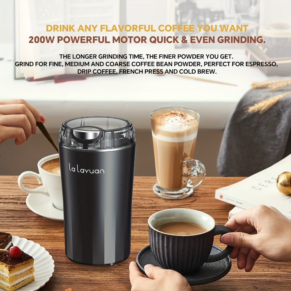 Coffee Bean Grinder Electric 200W Powerful Motor Stainless Steel Chamber Ultra-Fine Blade Grinder One-Touch 12 Cups Multi-Purpose for Spices Nuts Grains 110V US Plug