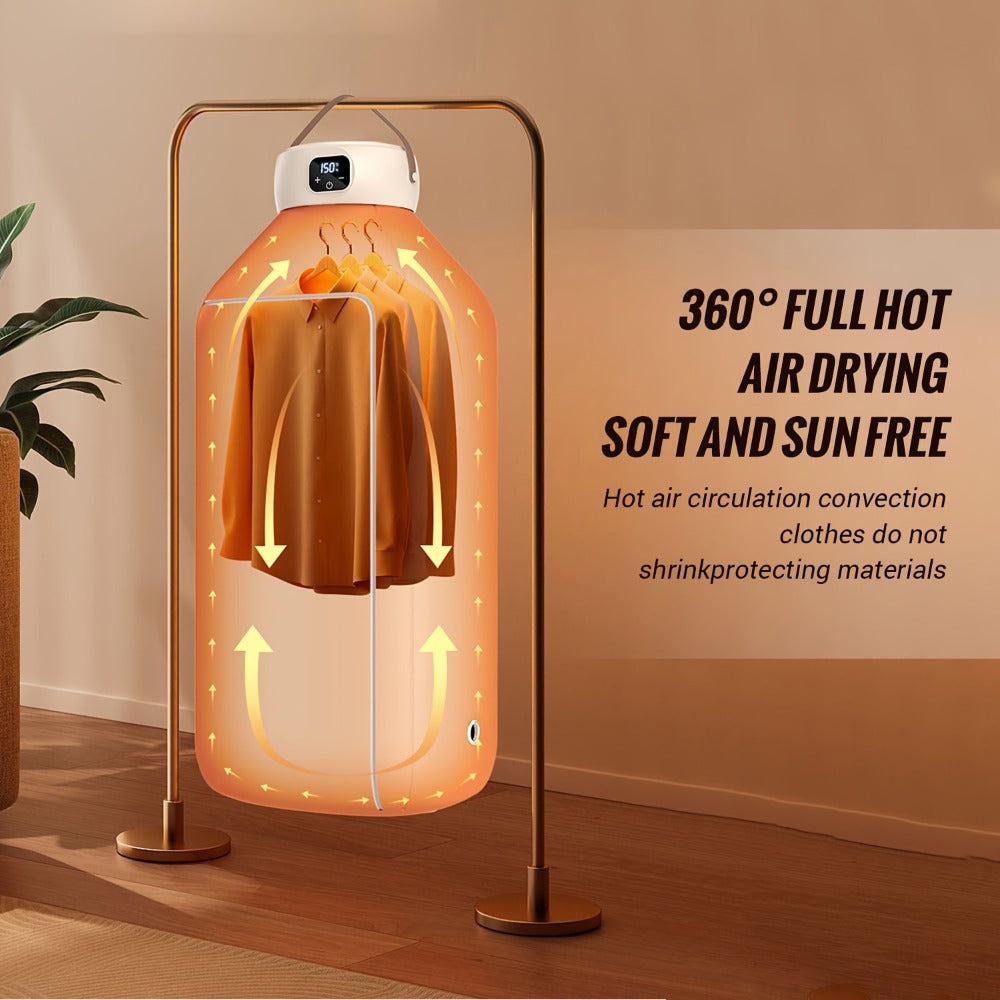 Mini Dryer Machine 600W Portable Clothes Dryer Dual Mode Quiet Operation Timer 1H 2H 8H Energy Efficient for Apartments Dorms RVs Travel Small Spaces Basic Premium
