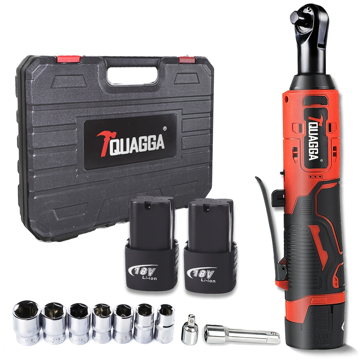 Cordless Electric Wrench QUAGGA 12V - 45Nm High Torque 3/8¡± Rechargeable Ratchet Wrench with Battery & Charger for Automotive Repair, Stage Truss & Home Improvement, Best Family Gift Tool