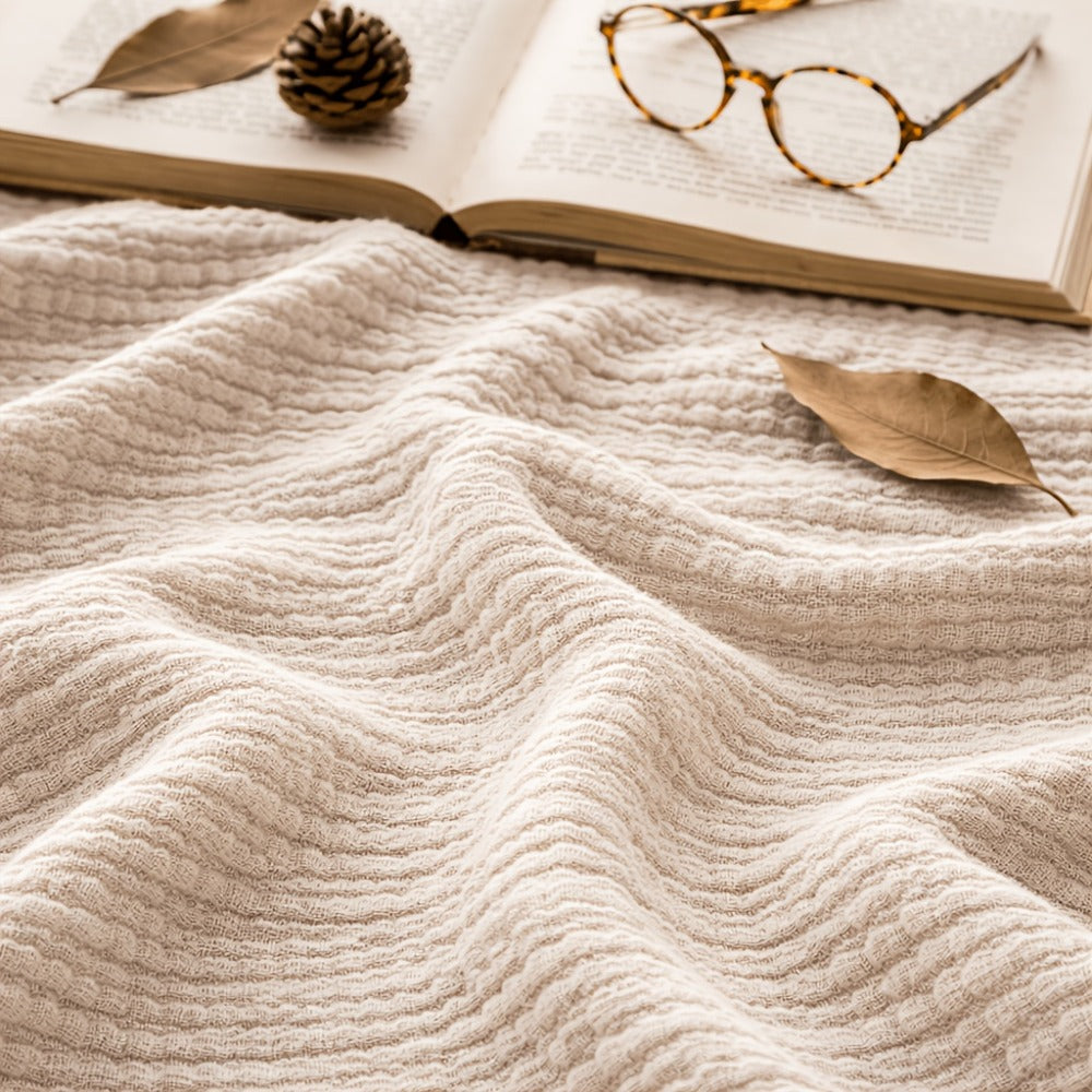 Muslin Blanket 100% Cotton 6-Layer ¨C Breathable Soft Gauze Throw for Couch & Bed, All Season, Machine Washable, 13 Colors, 5 Sizes