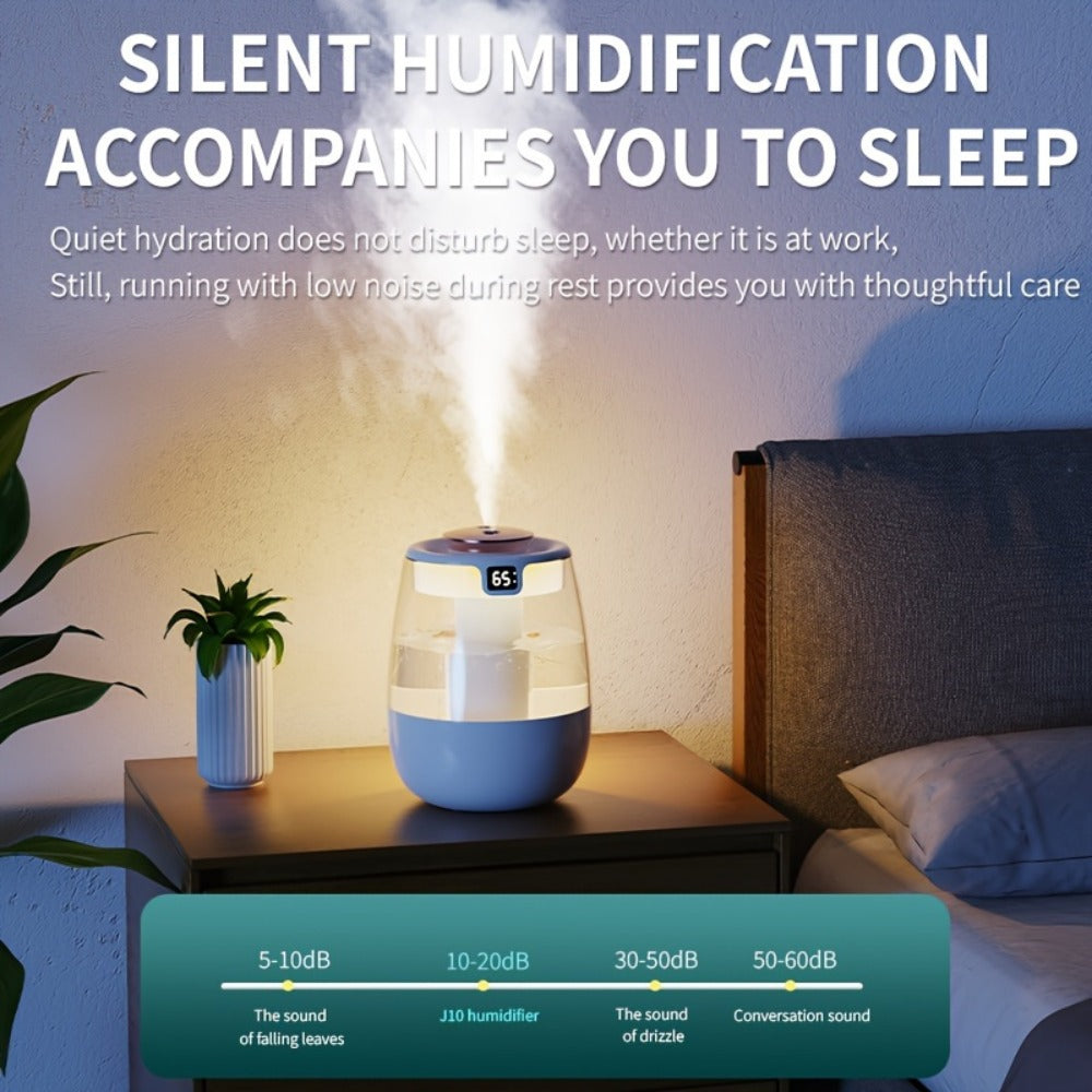 Ultrasonic Humidifier for Bedroom Desktop 1300ml Large Capacity Dual Spray Quiet Operation 10H Runtime USB Powered Anti Dry-Burn Night Light Cool Mist Humidifier for Home Office Baby Room