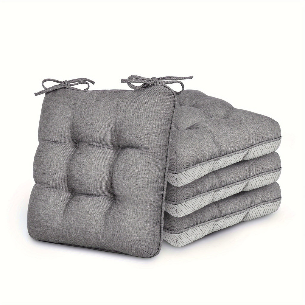 Memory Foam Chair Cushions 4/8 Pack, Non-Slip Seat Pads for Dining Chairs, Kitchen, Office & Patio ¨C Indoor Outdoor Chair Pads M/L Size