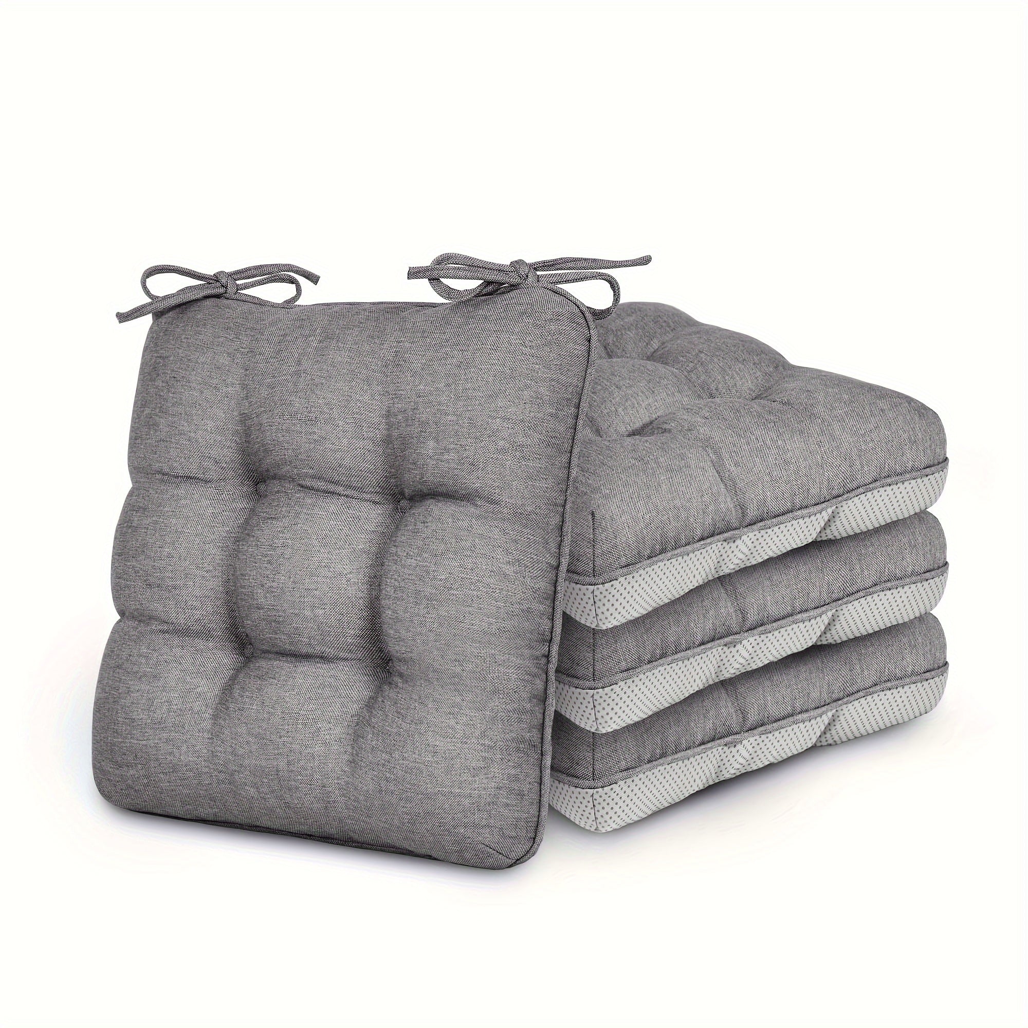 Memory Foam Chair Cushions 4/8 Pack, Non-Slip Seat Pads for Dining Chairs, Kitchen, Office & Patio ¨C Indoor Outdoor Chair Pads M/L Size