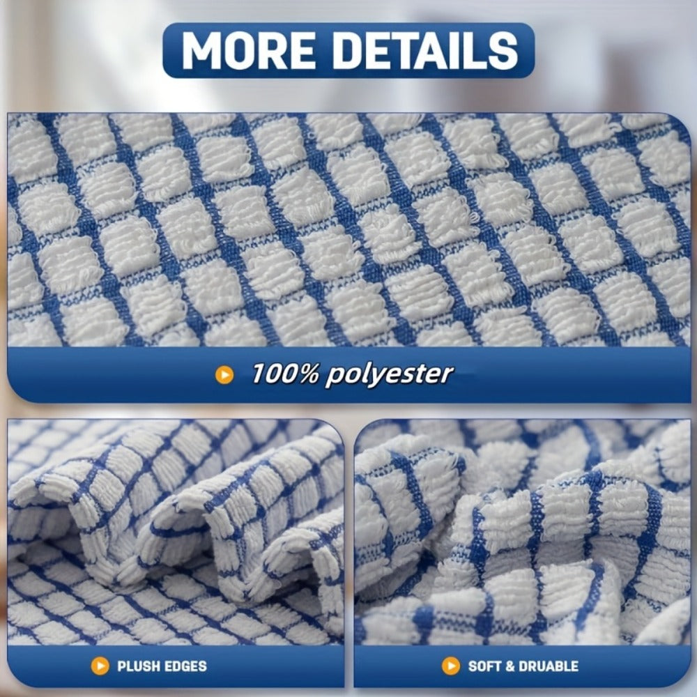 Highly Absorbent Cleaning Cloths Dish Towels - Reusable Kitchen Dishcloths, Quick-Dry Multi-Purpose Napkins & Tea Towels for Kitchen, Dining & Living Room, Stackable Space-Saving Design