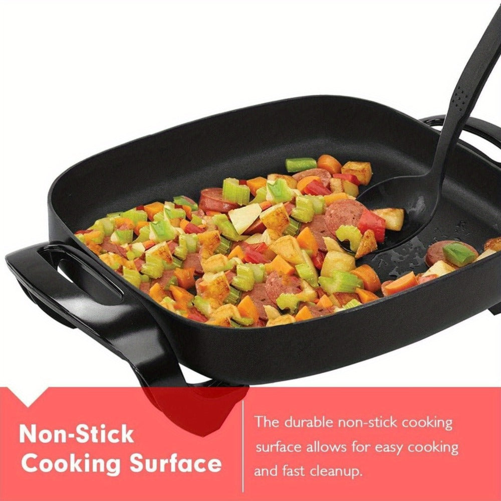 Electric Skillet 8 Quart Non-Stick Copper Deep Dish ¨C 16x12 Large Electric Frying Pan with Tempered Glass Vented Lid, Adjustable Thermostat, Dishwasher Safe, Perfect for Family Meals & Entertaining