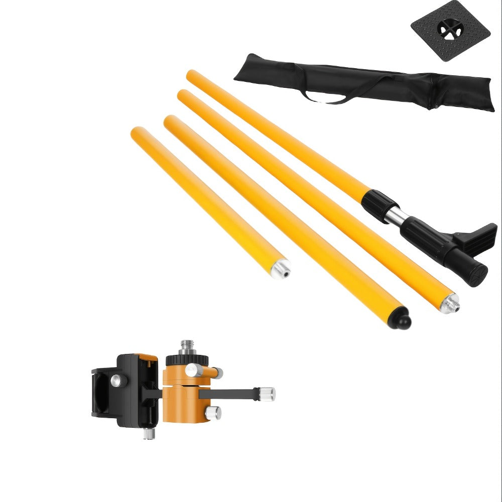 Laser Level Pole Telescopic Grade Rod 11FT/19FT Adjustable Support Staff with 1/4¡±-20 Mount & 5/8¡±-11 Adapter for Rotary Line Laser Leveling Alignment
