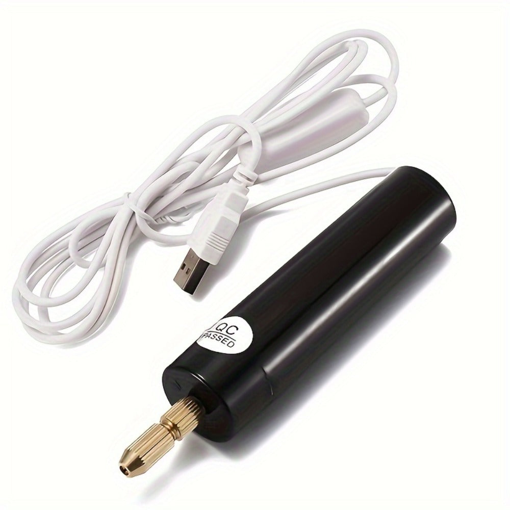 Mini Electric Drill Portable Handheld USB Rechargeable 5V Micro Drill for Jewelry Making Wood Metal Craft DIY Rotary Tool Set with Bits