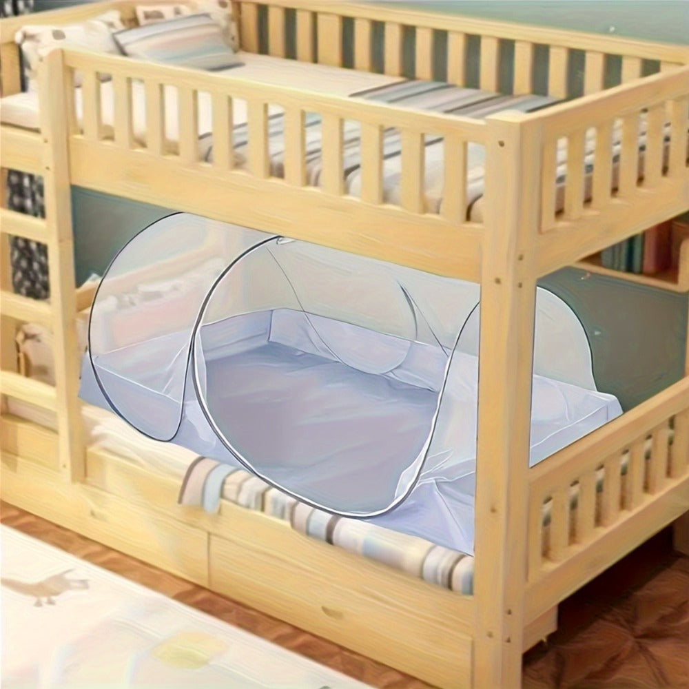 Foldable Mosquito Net for Bed Large Pop-Up Portable Mosquito Net for Camping Travel Patio Floor Bed No Setup Required Compact Machine Washable Polyester Seersucker White