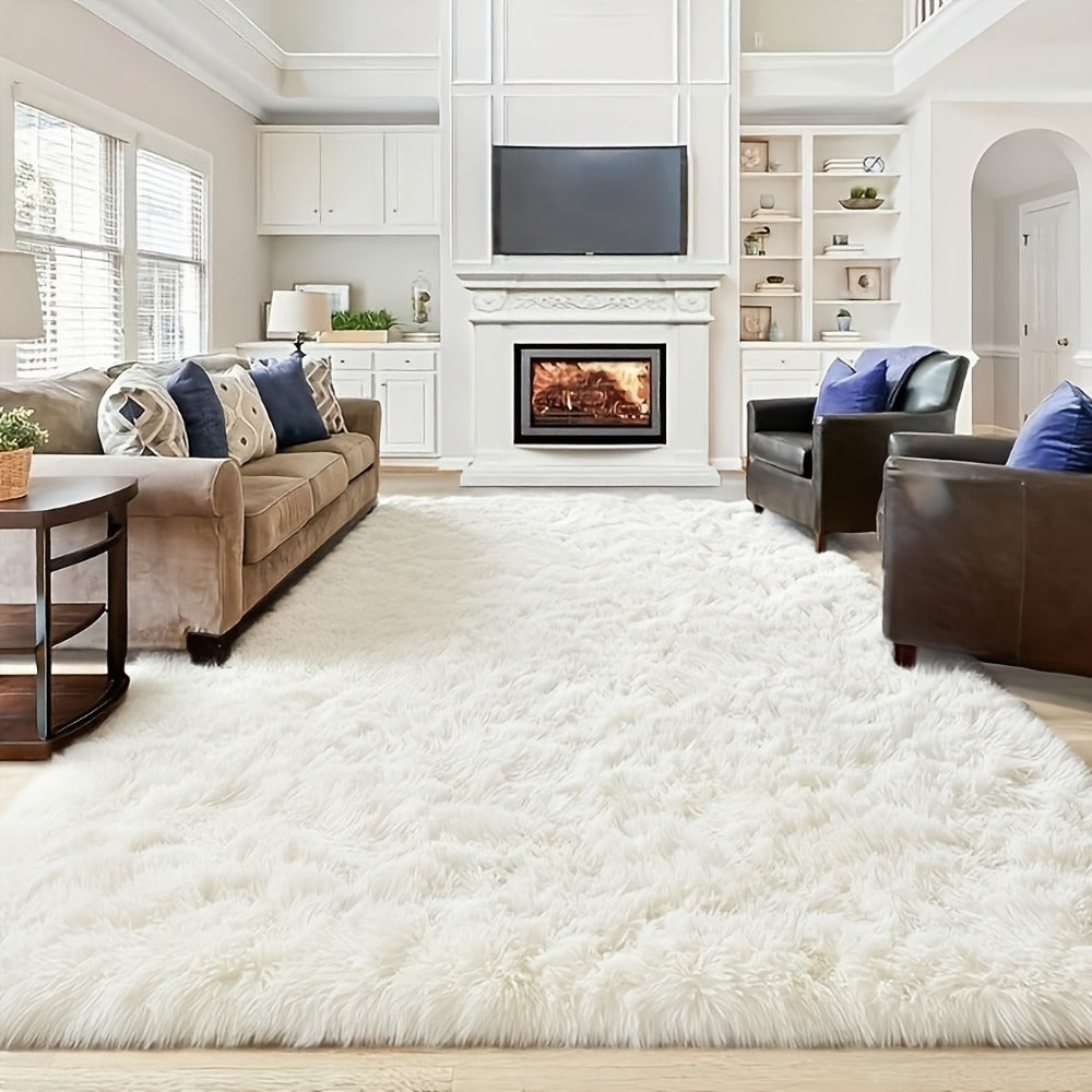 Gradient Color Soft Area Rug - Washable Anti-Slip Shaggy Fluffy Carpet for Living Room & Bedroom | Modern Machine-Made Floor Mat in Extra Large Sizes | Cozy Plush Rug in Multiple Colors